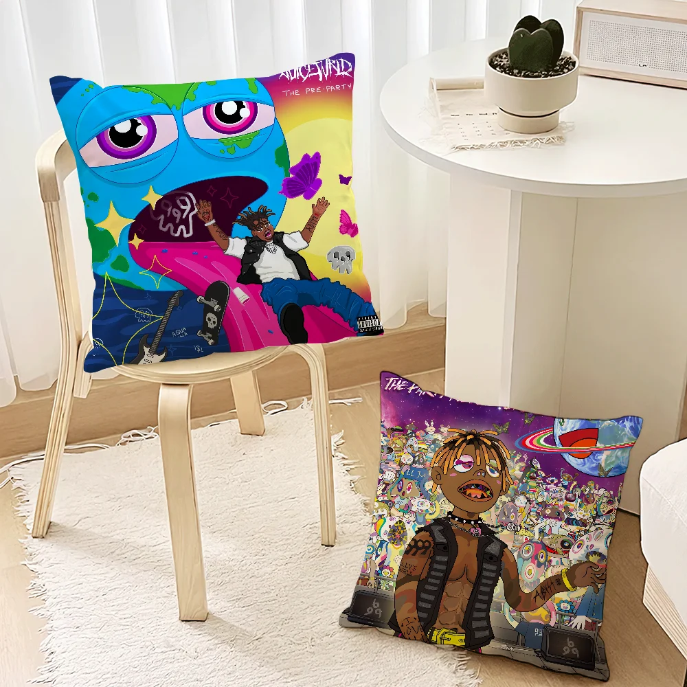 Singer J-Juice Wrlds The Party Never Ends Pillow Case Sofa Decorative Home Double-sided Printing Short Plush Cushion Cover