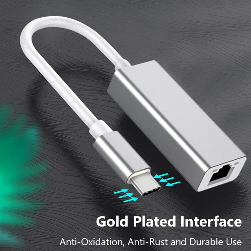 Type-C Gigabit Network Card USB-C To RJ45 Ethernet Adapter Network Card For  Pro Samsung Galaxy