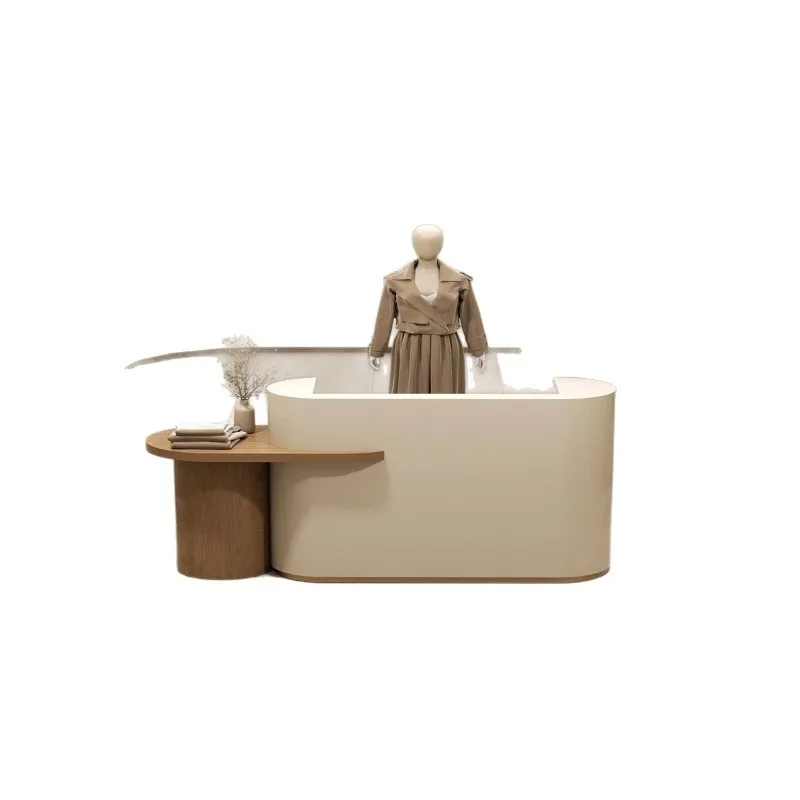 Counter clothing store Bar store Small simple modern curved paint