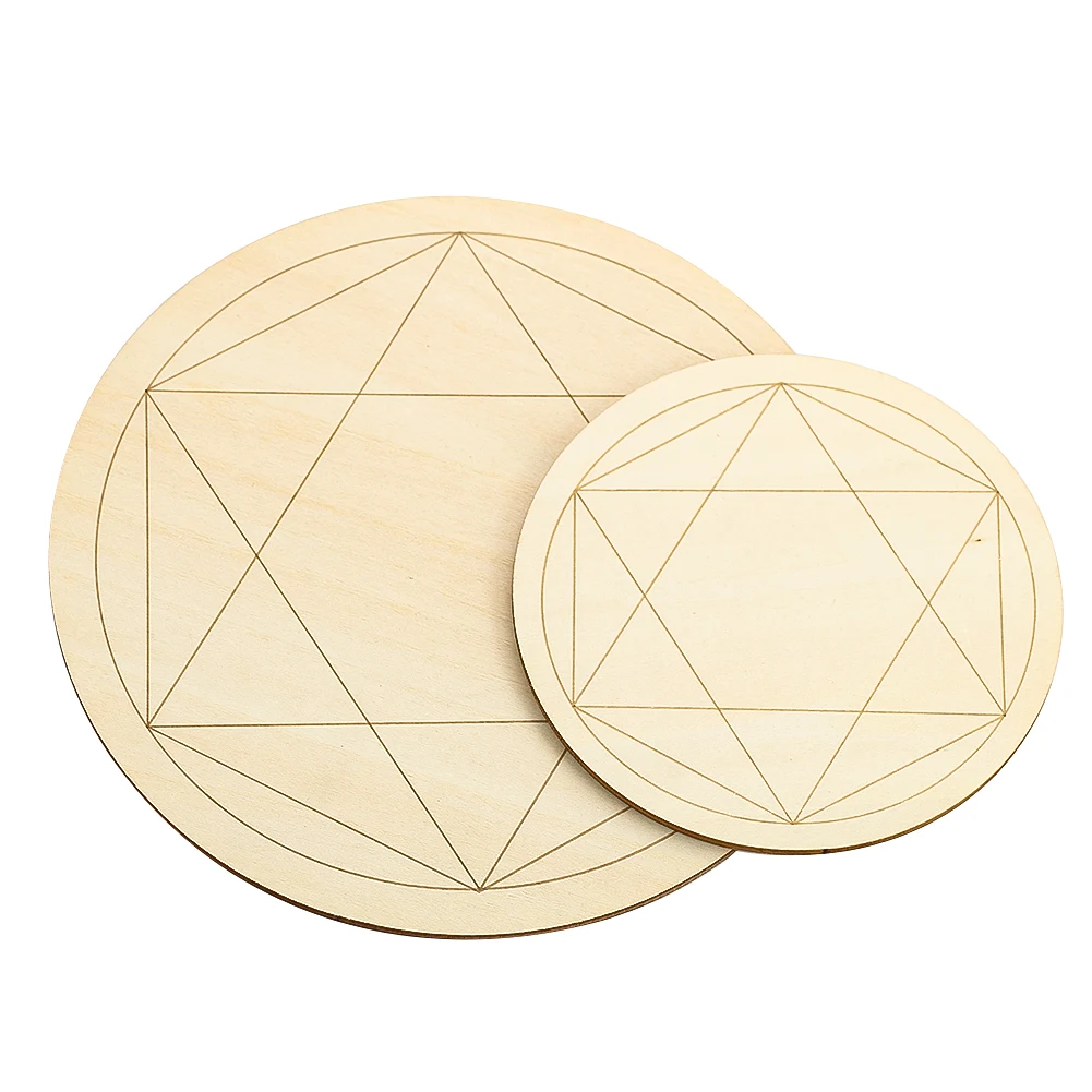 Wooden Laser Engraved Star of David Heat Insulated Mats Dining Table Centerpiece Home Decor Crystal Stone Ornament Base Coasters