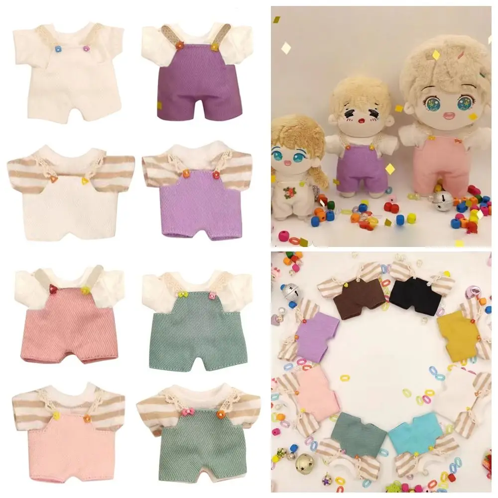 High Quality Fashion Doll Rompers Outfits Handmade Multi-colors Doll Pants T-shirt Accessories Kids Toy For 10cm Cotton Dolls