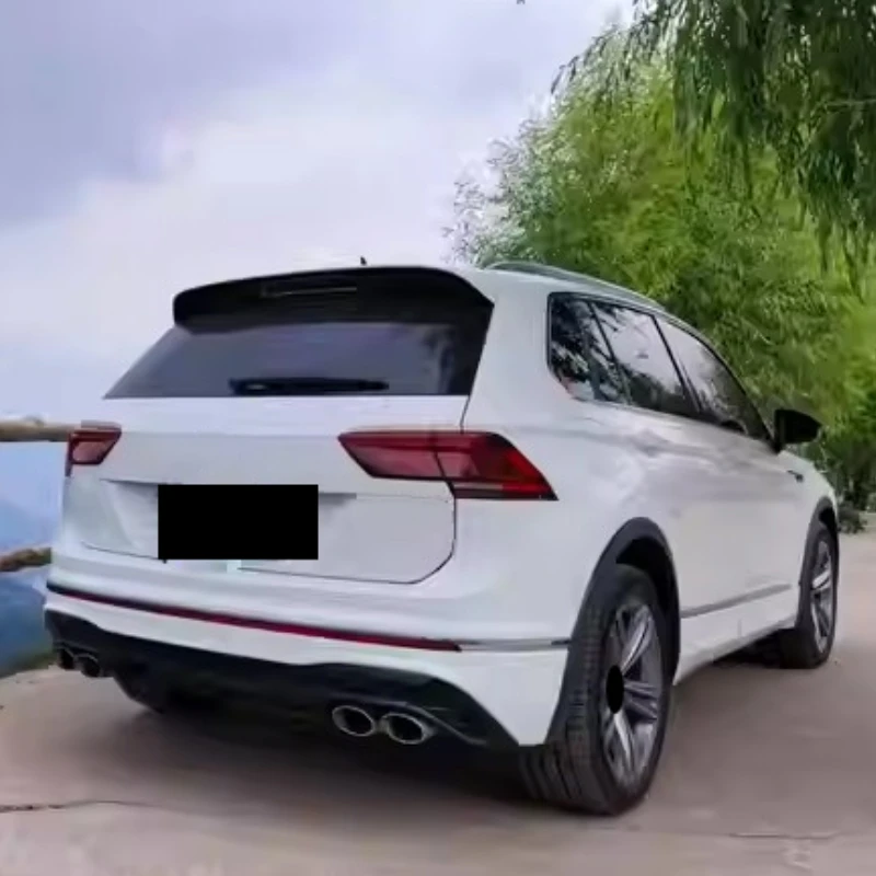 Quad Tailpipes Rear Lip Tail Throat for Volkswagen vw Tiguan L Rline Style Quad Exhaust Tip Spoiler Car Body Kit