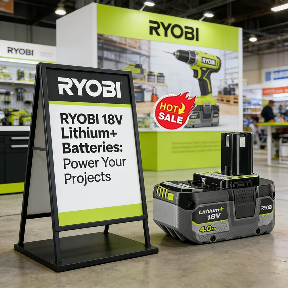 

Original High-Capacity RYOBI 18V ONE+ 4.0Ah Battery 2026 Upgrade, Long Runtime for All ONE+ Cordless Power Tools