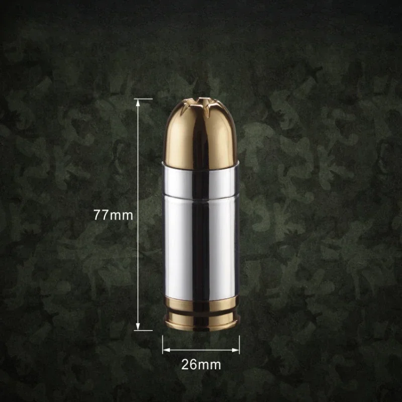 Creative  Flashlight Lighter Metal Bullet Shaped Butane Windproof Lighters Men\'s Cigarette Cigar Carry Beer Bottle Opener Gadget