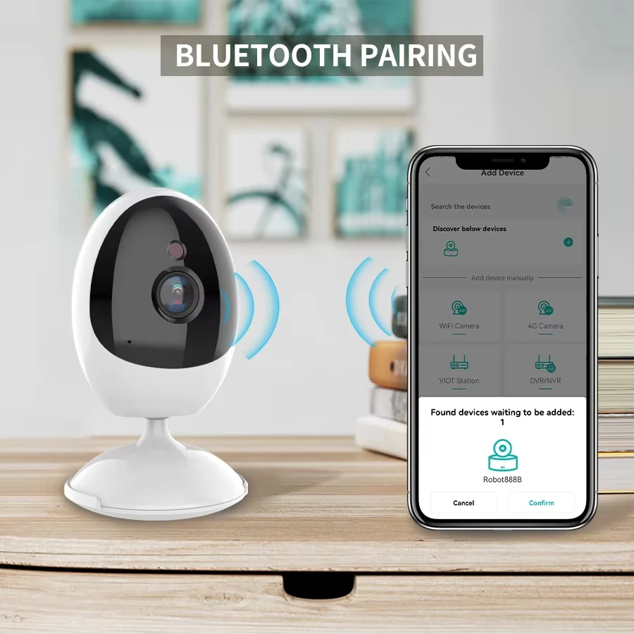 4MP WiFi Indoor Baby Pet Monitor Mini Security Camera with Night Vision Human Detection Two-Way Audio Home Surveillance ICSee