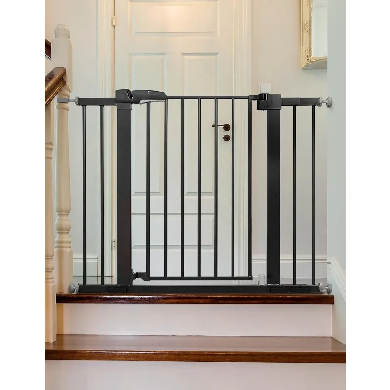

Baby Gate for Doorways and Stairs, 26-40" Auto Close Dog Gate, Easy-Install Pressure Mounted Satey Door, No Drilling Saf