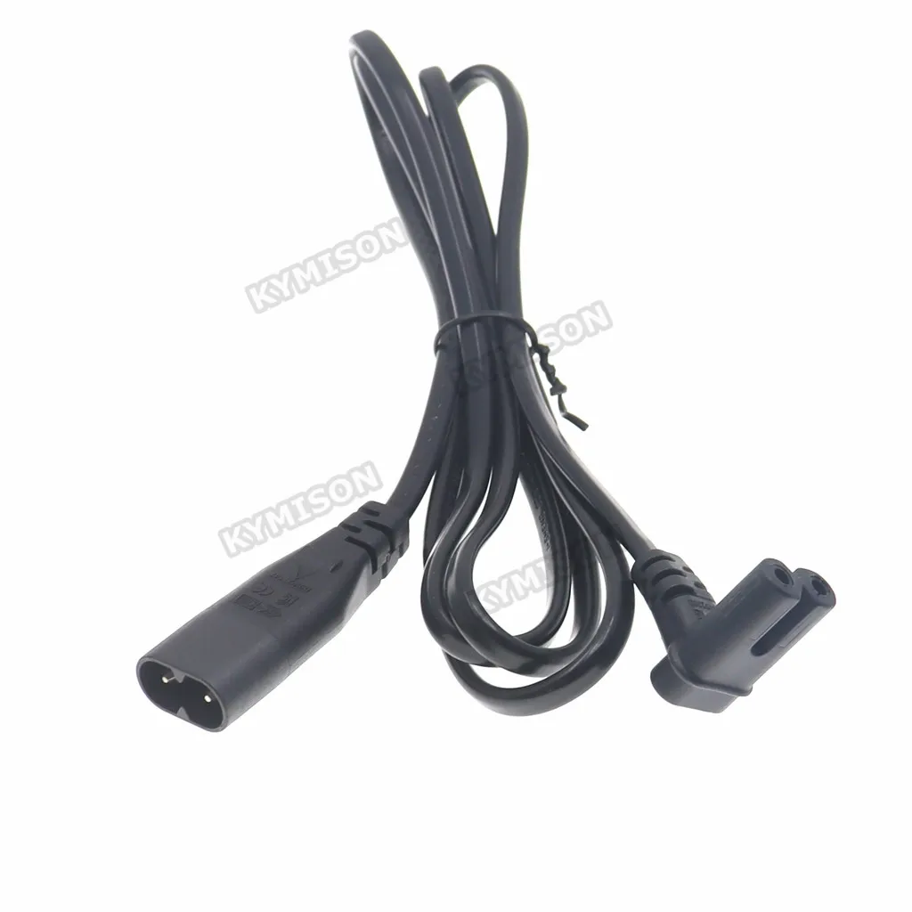 Black 2 Prong C7 to C8 Extension Cable Power Supply Cord Figure 8 Elbow AC Power Charge Cable For TV Electric Bike Laptop 1.5M