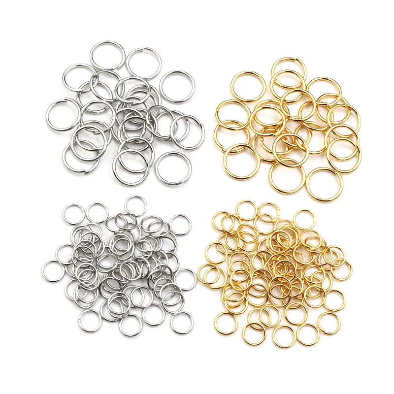 200 Stück 3/4/5/6/7/8/10mm Edelstahl Gold Farbe Split Sprung Ringe DIY Schmuck Ergebnisse öffnen Single Loops für die Schmuck herstellung