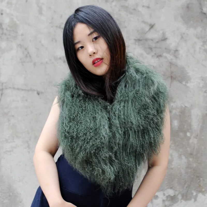 

Real Fur Scarf Women Detachable Real Tibet Mongolian Fur Collar ~Wholesale/OEM/Retail