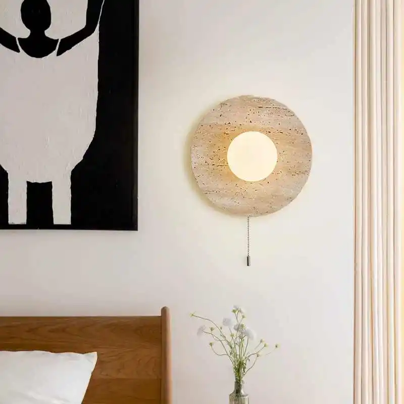 

Japanese-style Zen-inspired Artistic Stone Wall Lamps: Minimalist Wabi-sabi Style Wall Lamps for Living Room/Bedroom/Study Room