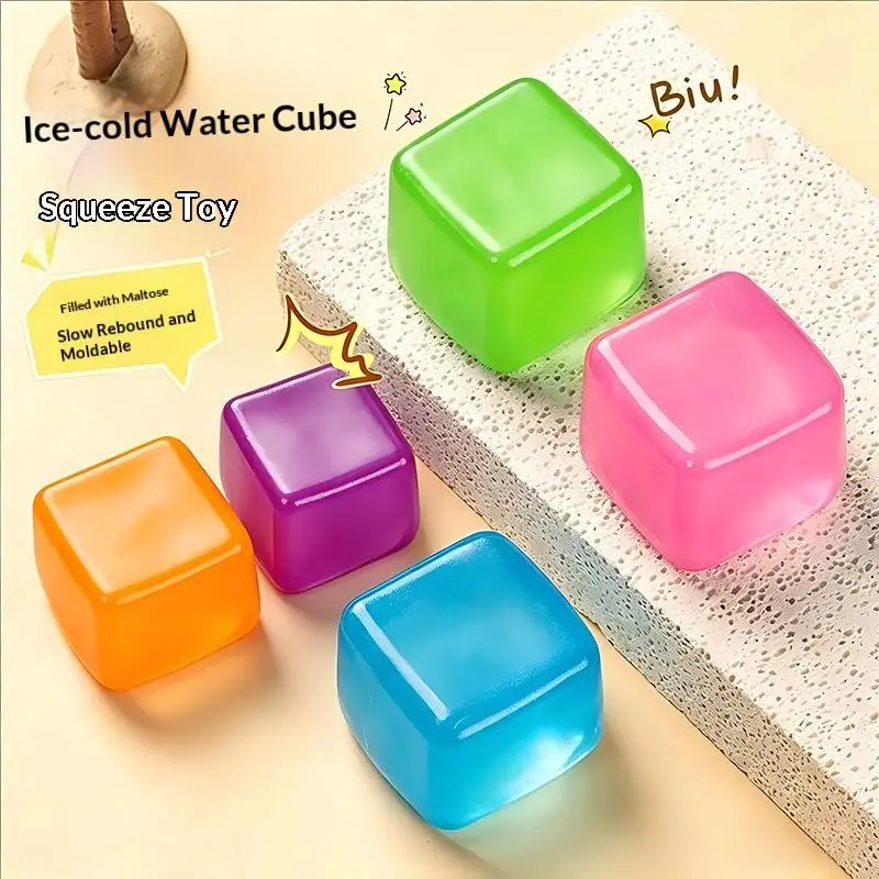 Slow Rebound Ice Cube Squishy Stress Relief for Kids and Adults