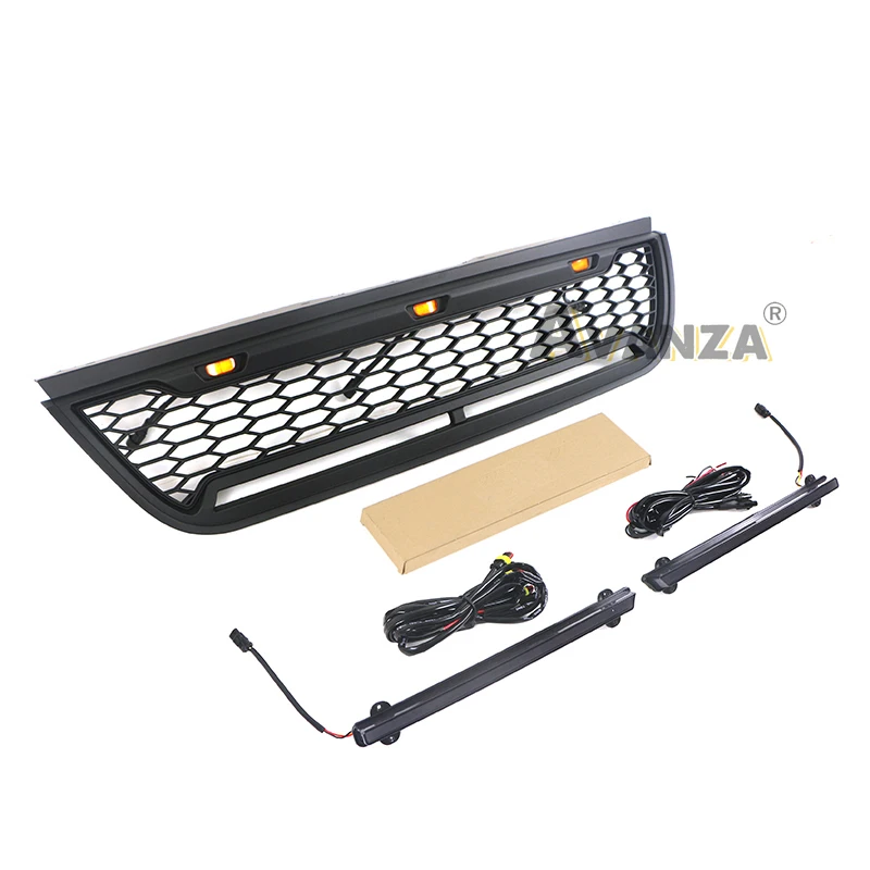 Front Grille W/Light Bars Racing Grill Modified Auto Parts Fits For 2002-2005 Ford Explorer Grill