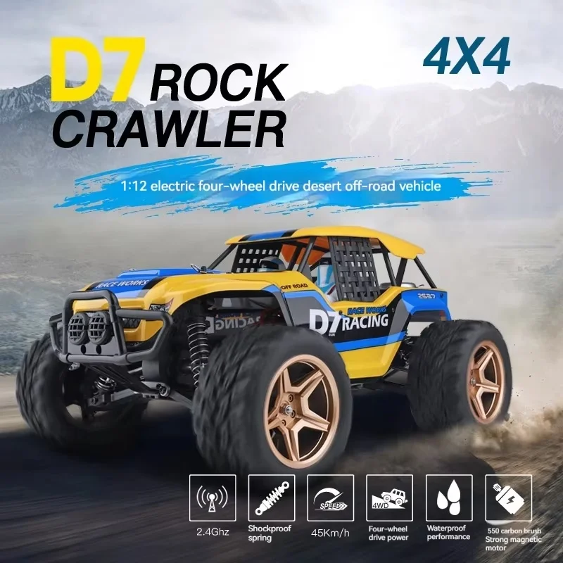 New Wltoys 12402-A 1/12 4wd Monster Truck 550 Motor Rc Desert Buggy High-Speed 45km/H Waterproof Off-Road Car Holiday Gifts