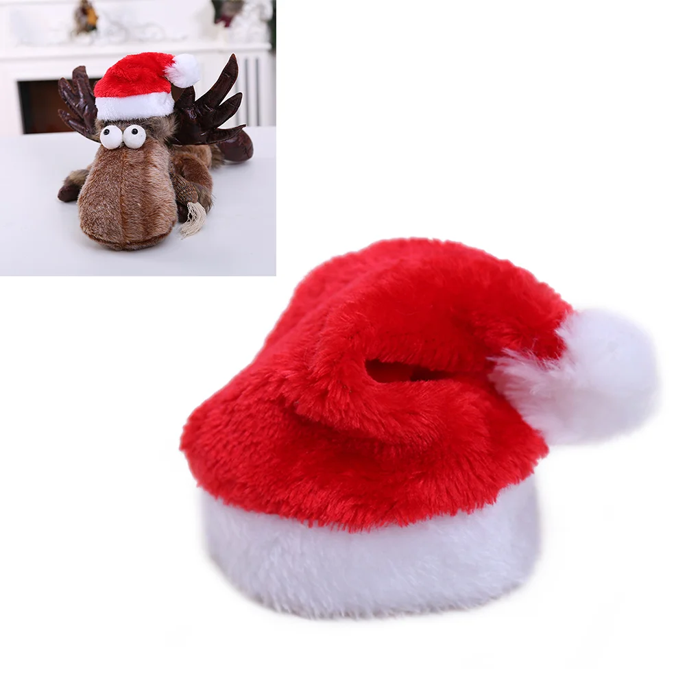 Gorro de Navidad para perros y gatos, disfraz de Navidad para mascotas, sombreros para perros pequeños, accesorios para el cuidado del cabello (rojo)