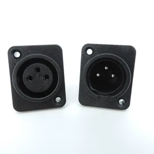 3Pin XLR konektor daya pria Wanita Soket Lurus Sasis Terpasang Di Panel Bentuk Persegi Kabel audio Mikrofon Mikrofon Menghubungkan t1 10 panel xlr penjualan terbaik - №