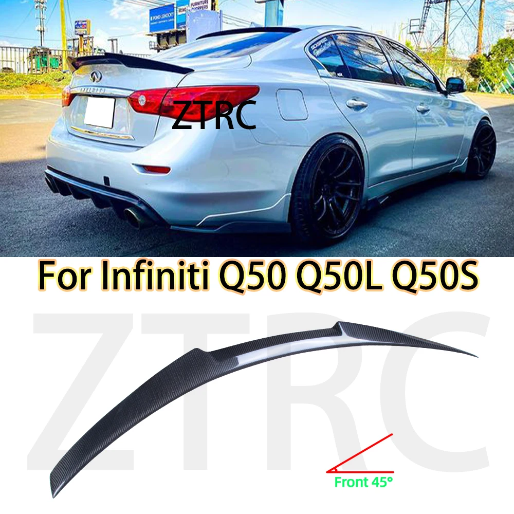 

Car Spoiler For Infiniti Q50 Q50s M4 Style Real carbon fiber material Rear Spoiler Trunk wing 2013-2023