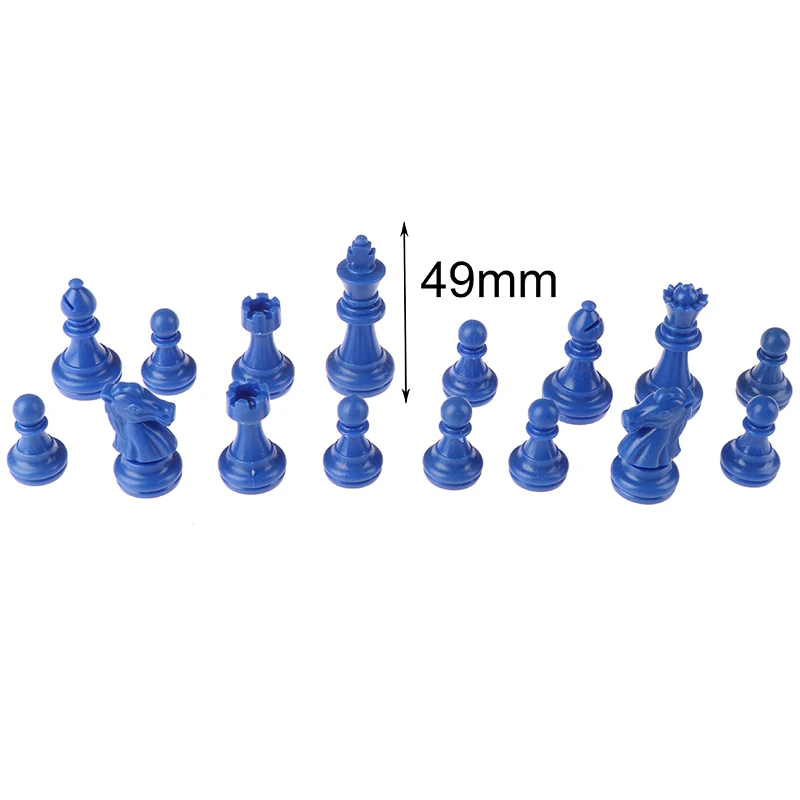 ألعاب الشطرنج من القرون الوسطى للبالغين ، ألعاب باللونين الأزرق والأبيض ، البلاستيك ، مادة PS ، السفر ، قطع الشطرنج ، ألعاب للأطفال ، مجموعة واحدة ، 32