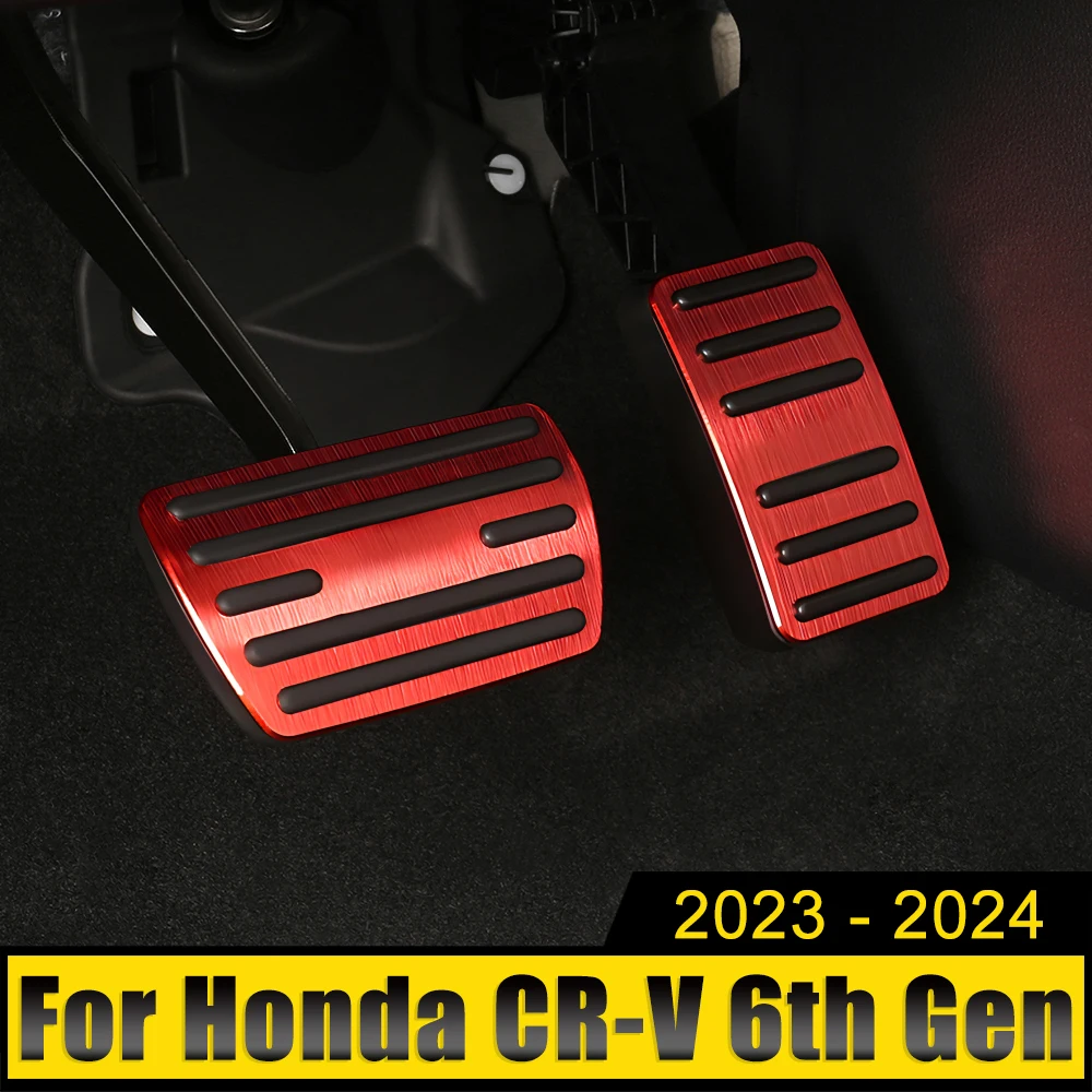 

Aluminum Car Fuel Accelerator Brake Pedals Cover Non-Slip Case Pads Accessories For Honda CR-V CRV 6th Gen 2023 2024 2025 Hybrid