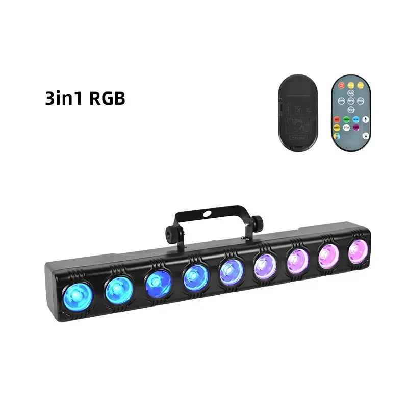 RGB 9LED Wall Wash Light DMX512 Led Bar Laser Party Line Controllo del suono Spot Luci da palco per Dj Disco Lampada domestica per Club