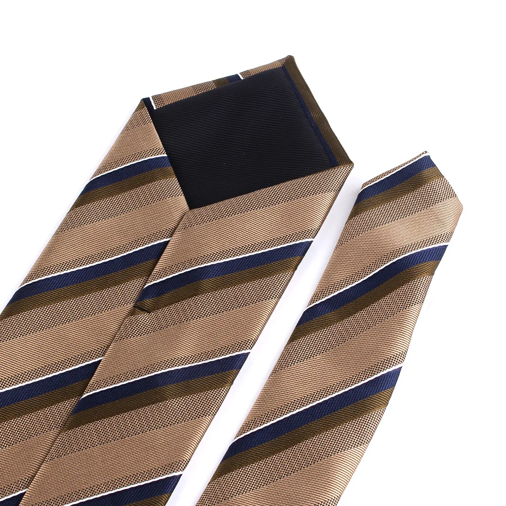 New Striped Ties  For Men Women Brown Neck Tie For Groom Classic Men\'s Tie Wedding Necktie For Groom Christmas Present Gravatas