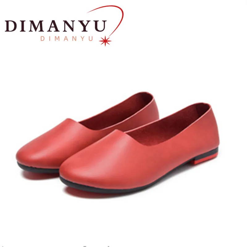 

DIMANYU Women Flats Shoes Spring Genuine Leather Ladies Shoes Large Size 41 42 43 Casual non-slip 2024 New Slip-on Women Loafers