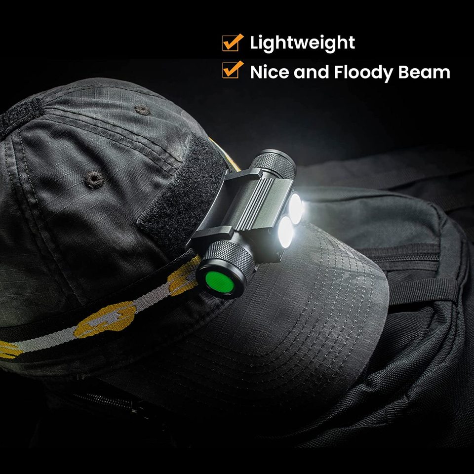  H25L USB Rechargeable 1000LM 18650 Headlamp Dual TN-3535 90CRI 5000K Head Flashlight IPX4 Camping Fishing Torch 