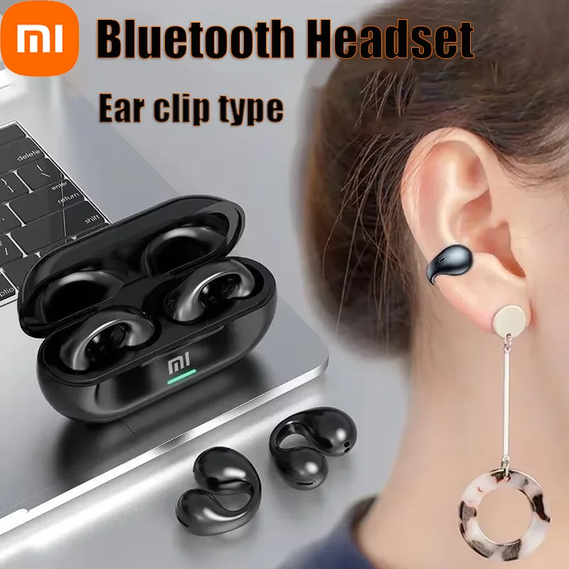 Xiaomi 5.3 Bluetooth Ear-Clip Wireless Headphone HiFi Stereo Noise Reduction Waterproof Earbud for Xiaomi iPhone Samsung NEW