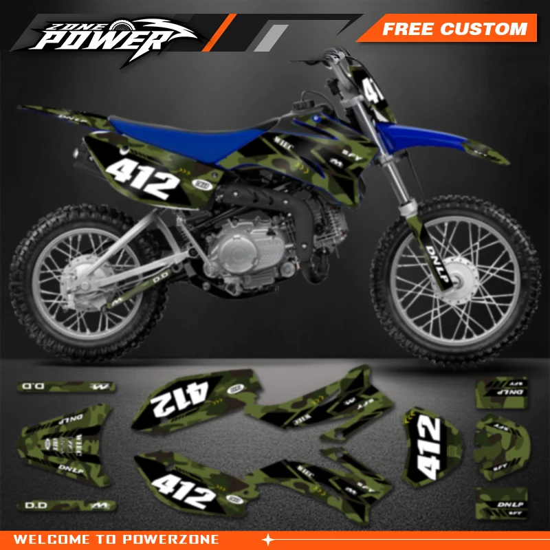 Powerzone For Yamaha TTR110 2008-2015 2016 2017 2018 2019 2020 2021 Custom Backgrounds Graphics Decals Sticker Kits 08