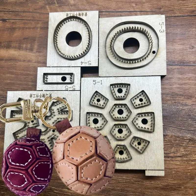 coupe-de-cuir-de-pendentif-de-tortue-decoupe-de-cuir-de-charme-de-porte-cles-fait-a-la-main-modele-de-decoupe-de-conception-de-sac-de-coquille-de-tortue-personnalise
