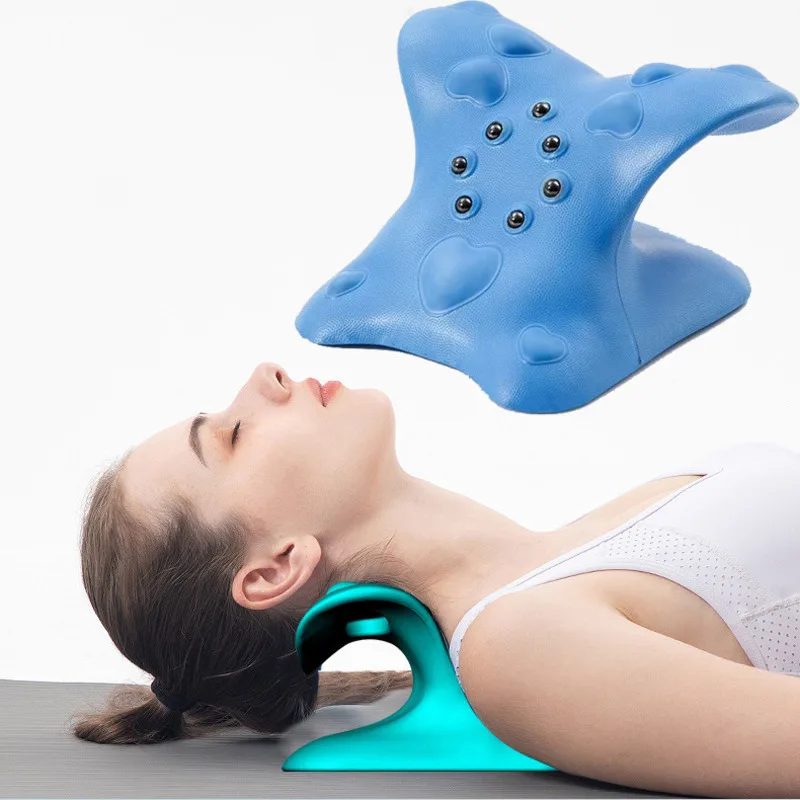 Neck Shoulder Relaxer Cervical Spine Massage Pillow Point And Click Particles For Home Sleeping Stretcher Pillow Spine Repair