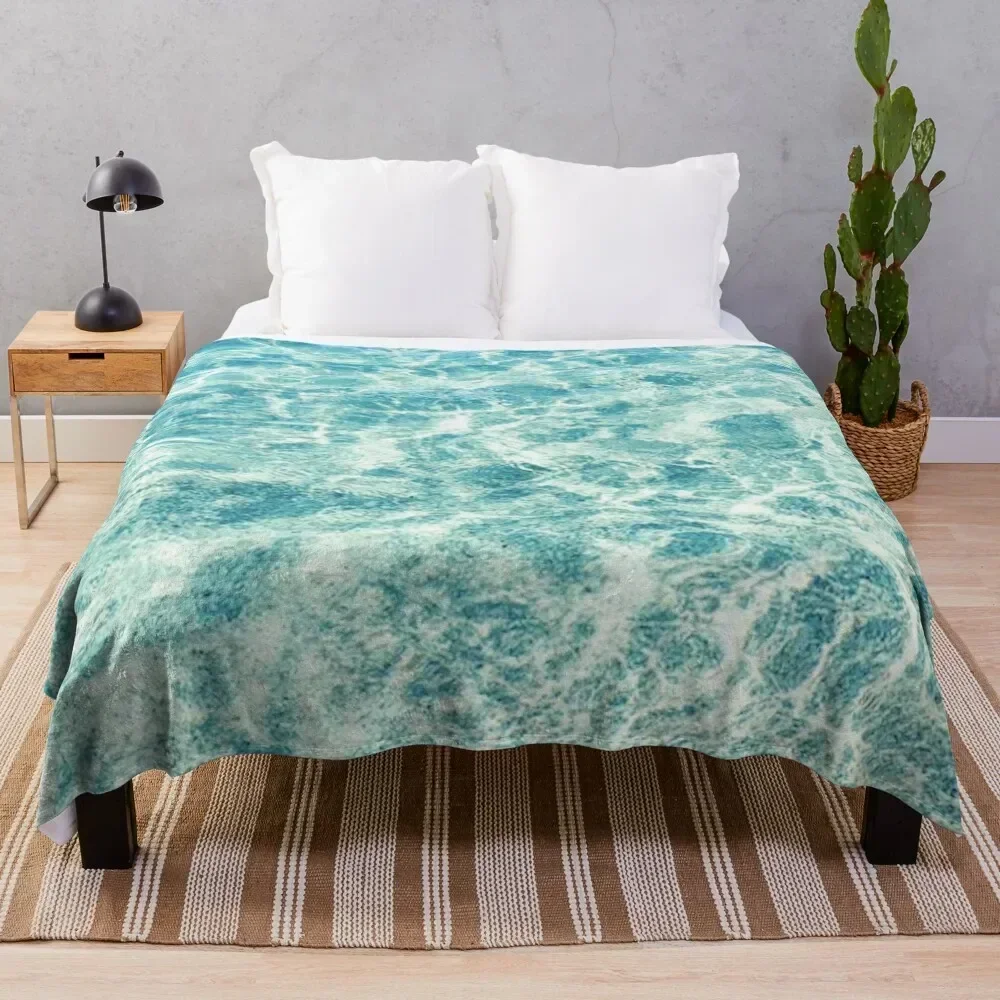 

Crystal Clear Aqua Blue Ocean Water Throw Blanket Machine Washable Soft Warm Blanket
