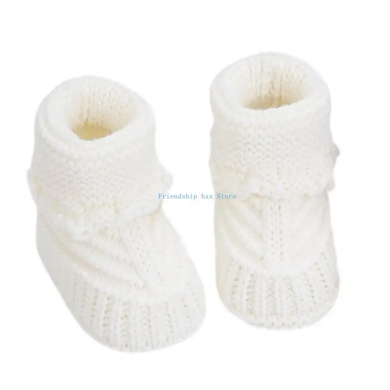 

F1CB Infant Baby Booties Knit First Walkers for Toddlers Soft & Comfortable Baby Booties Elegant Knit Baby Booties for Infant