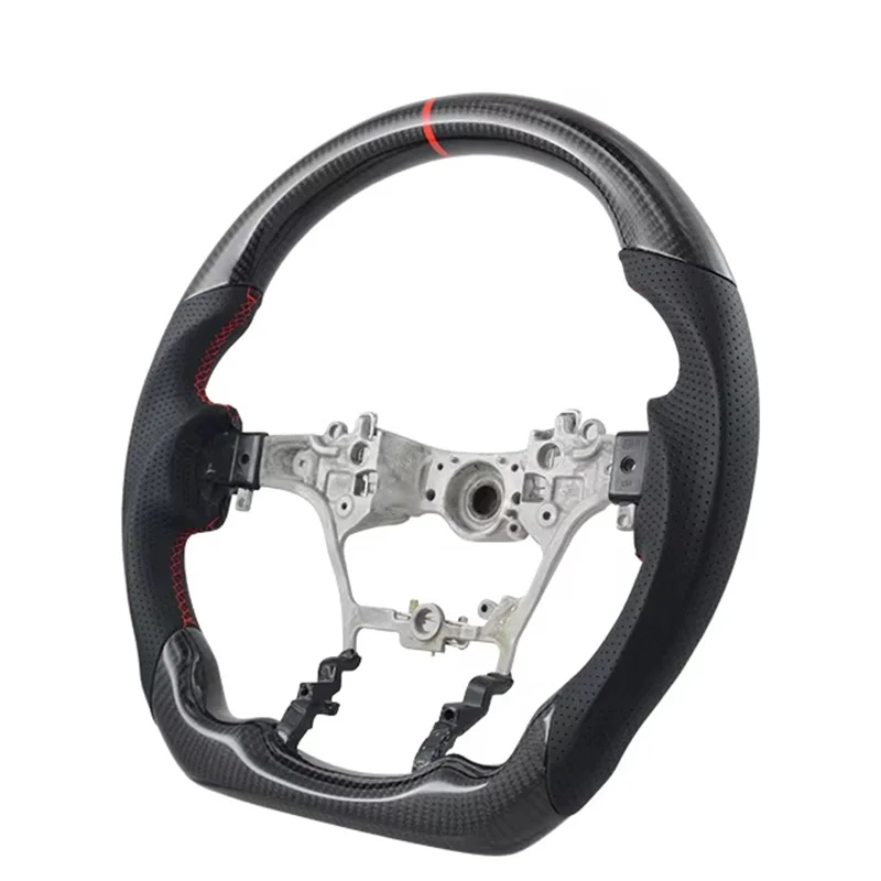 Volant en cuir préforé en fibre de carbone véritable pour Subaru, WRX, STI, LEVORG Series 2015, 2016, 2017, 2018, 2019, 2020, 2021, 2022