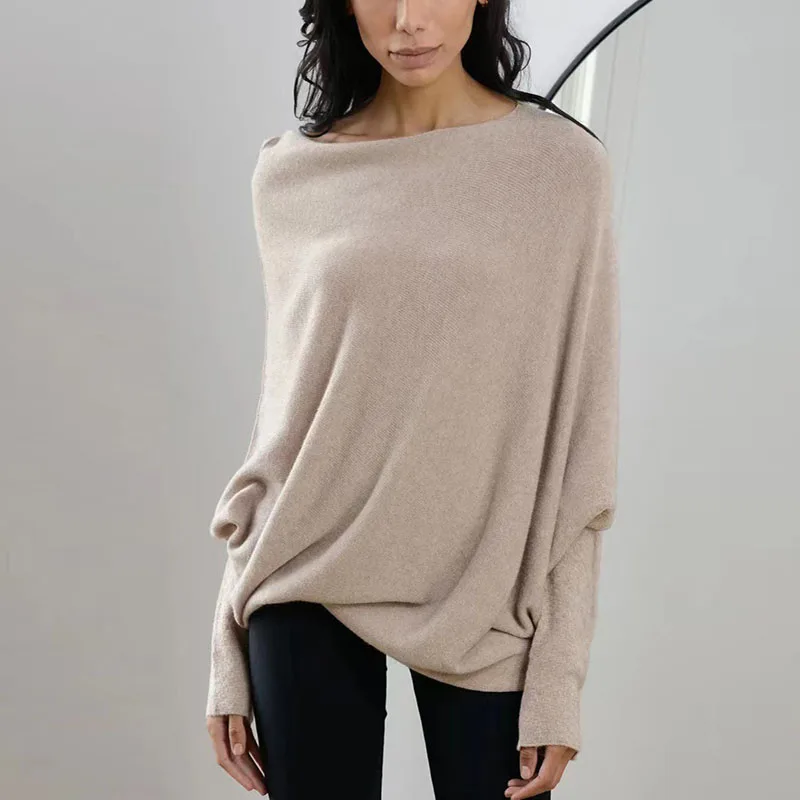 New Winter Women Solid Color Knitted Pullover Sweater Autumn Lady O Neck Casual Loose Sweaters Retro Female Long Sleeve Warm Top