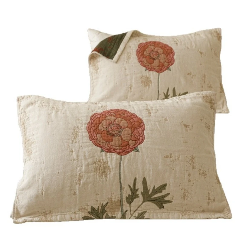 

Yjq cotton colored woven yarn pillow towel floral pillow thermal insulation dirt-resistant non-slip pillow cover