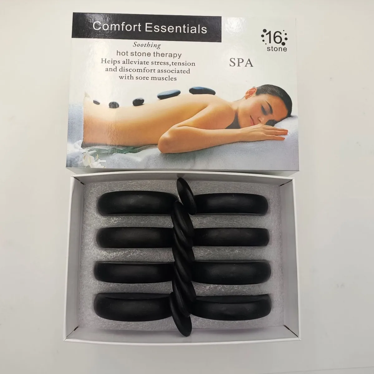 

Массажный камень Bian Stone, вулканический массажный камень, набор из 8 предметов, цветная коробка, упаковка, энергетический камень, набор горячих камней, красота, спа, пот