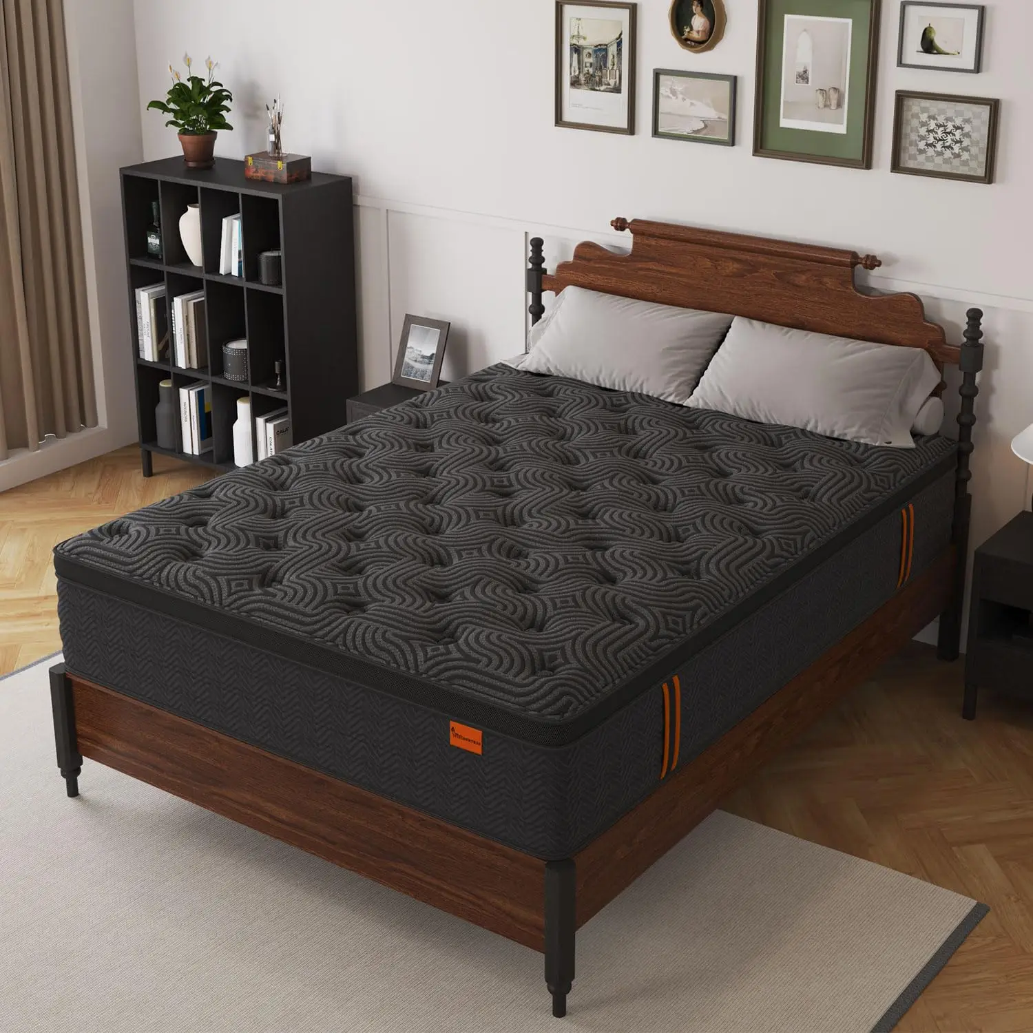 Hybrid Mattress 14 Inch Gel Memory Foam Pocket Spring Euro Top Back Support Pressure Relief Motion Isolation, Customized