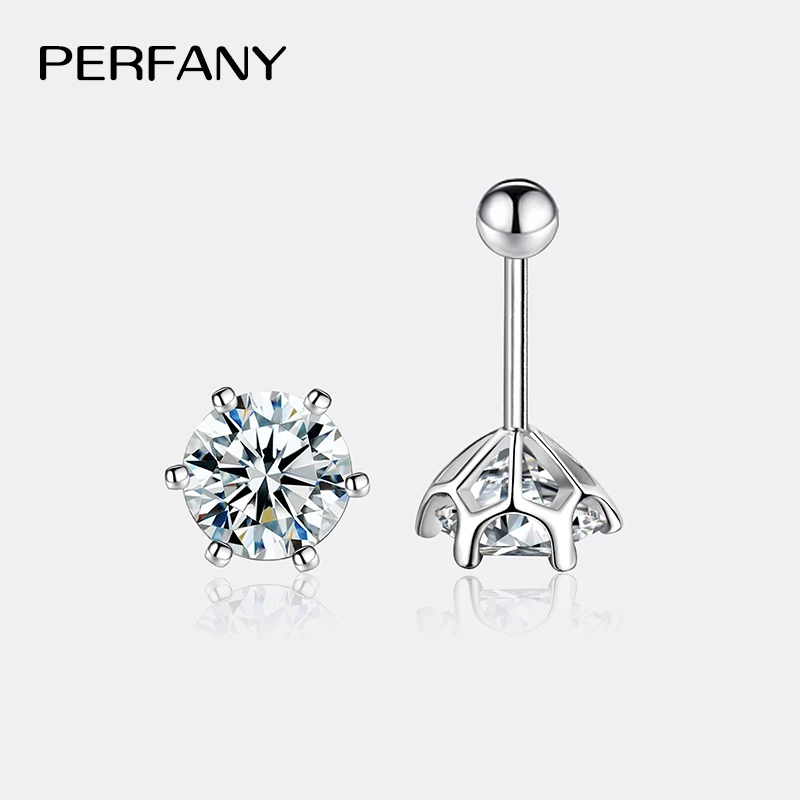 PERFANY 0.2CT-2CT Moissanite Earrings for Women S925 Pure Silver Screws Laboratory Certified Diamond Earrings Wedding Jewelry