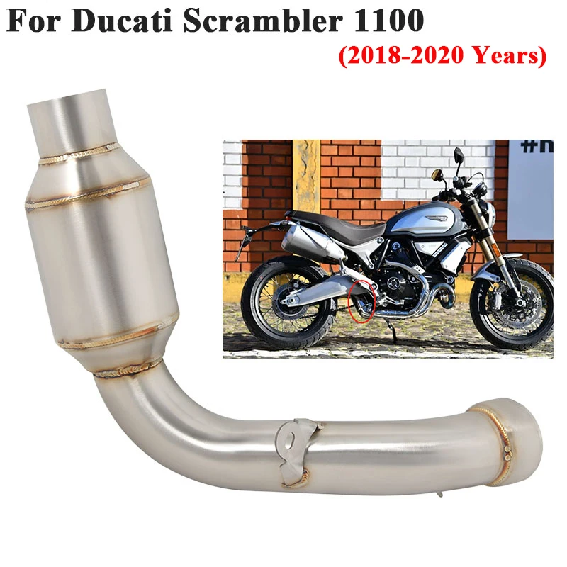 

Slip On Stainless Steel Link Pipe For Ducati Scrambler 1100 2018 2019 2020 Motorcycle Exhaust Escape Connection Original Muffler