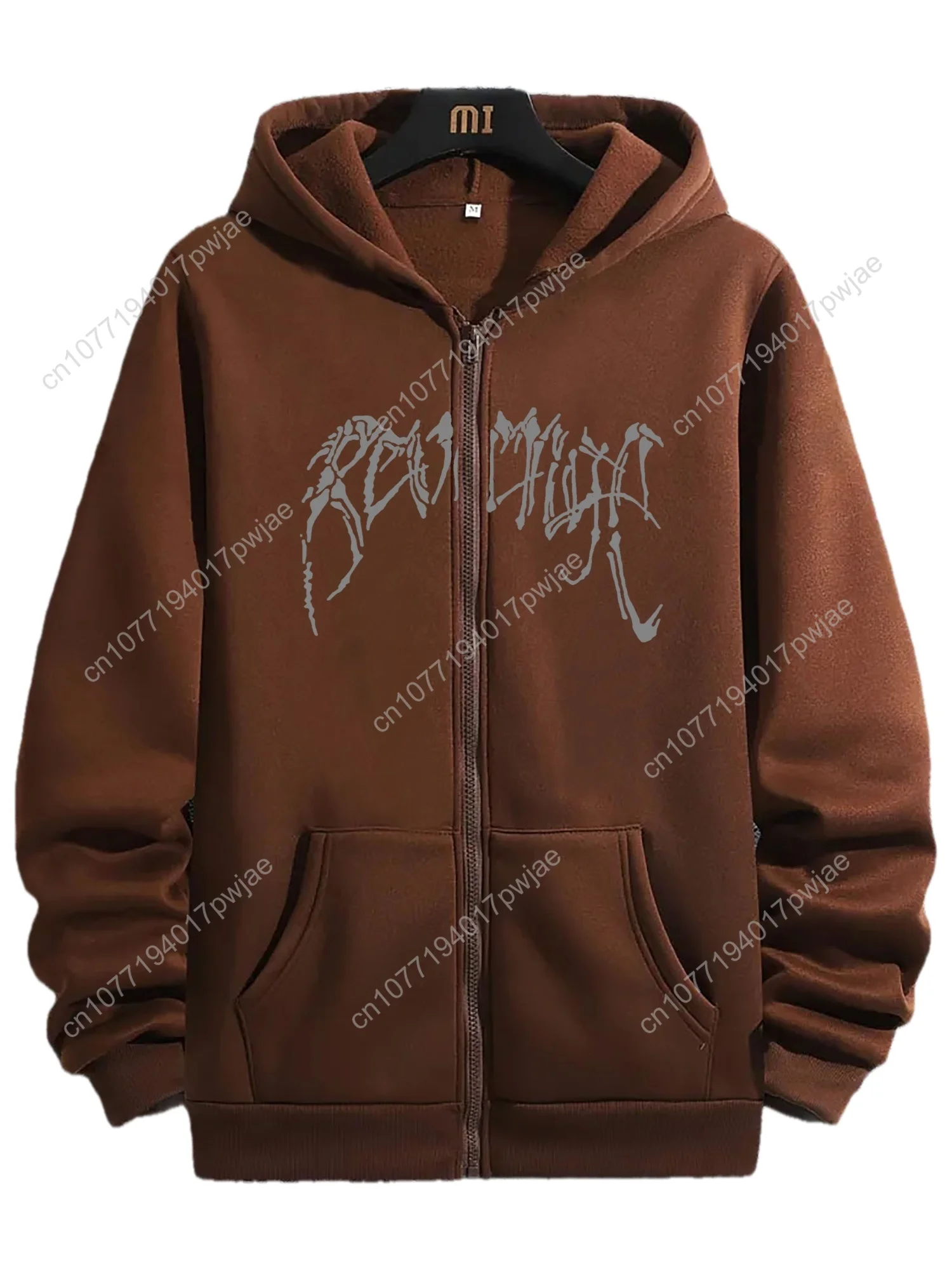 الفنية رسالة الجمجمة طباعة الرجال سستة البلوز جولة الرقبة هوديس مع جيب الكنغر طويلة الأكمام مقنعين البلوز فضفاض Ca