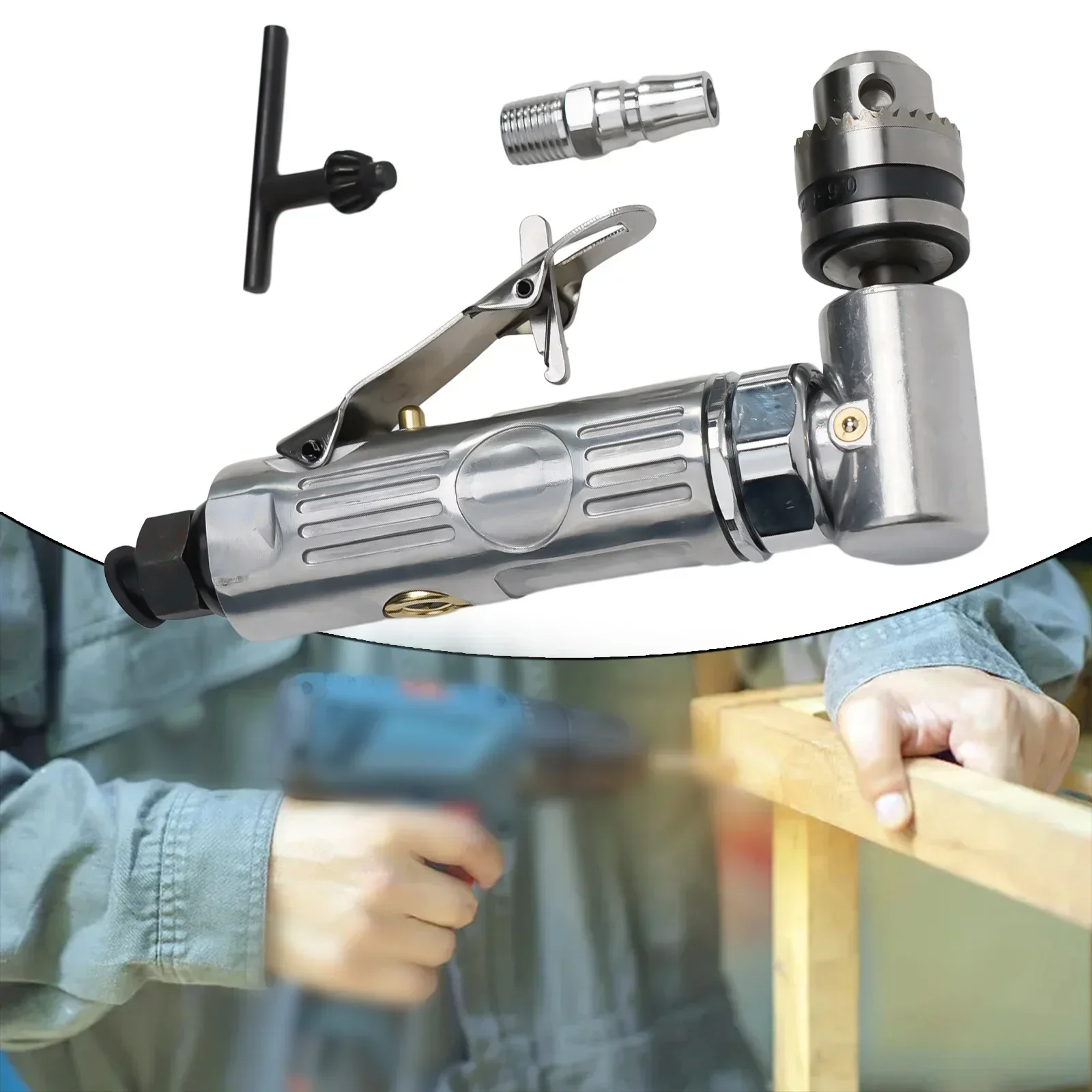 

Pneumatic Right Angle Drill 90 Degree Elbow Grinder Tool 15000rpm Designed for Small Spaces and Efficient Exhaust