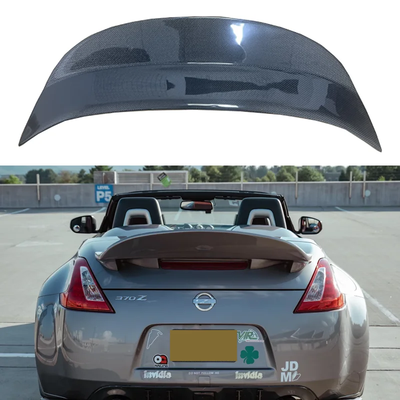 For Nissan 370Z Z34 Carbon Fiber Trunk Wing 09 onwards Carbon Fiber Rear Roof Spoiler Wing Trunk Lip Boot Cover Car Styling