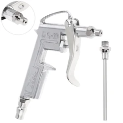 TL-DG-10 / TL-128 Mini Pneumatic Blowing Dust Gun Tool with 7.5mm Air Inlet Port and Replacement Long Nozzle for Cleaning Dust