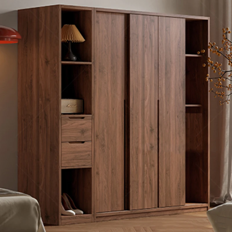 Exterior Minimalist Wardrobe Wooden Makeup Space Saving Shelves Wardrobe Drawers Bedroom Guarda Roupa Lounge Suite Furniture