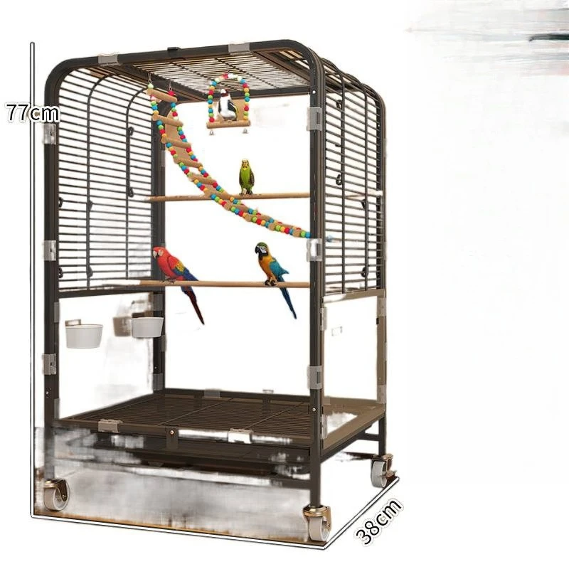 

Bird cage large household tiger skin cockatiel luxury villa new pearl bird splash proof special transparent bird cage