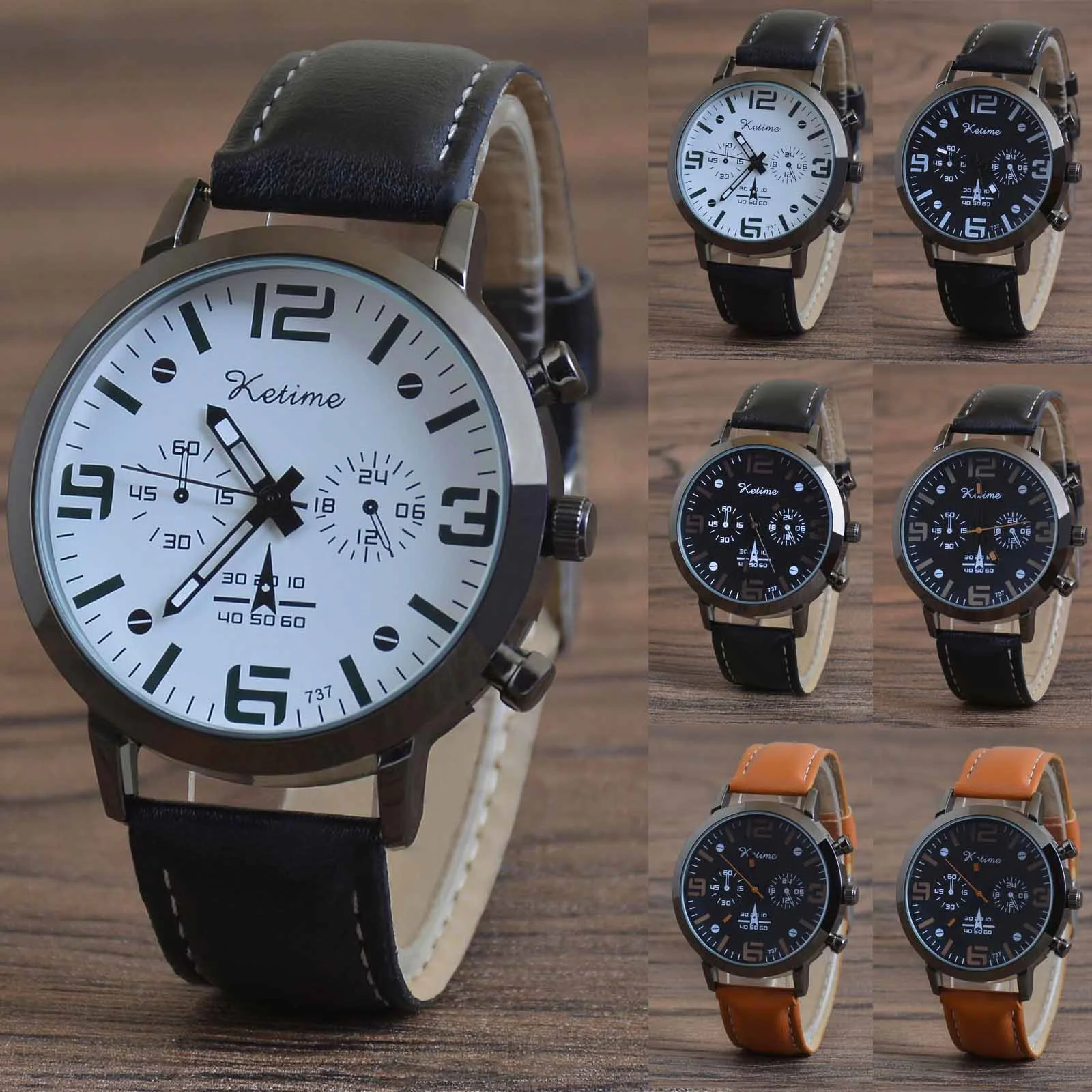 Business Casual Man Wristwatch Luminous Waterproof Date Leather Men'S Quartz Watch High Quality Fashion Watches For Men