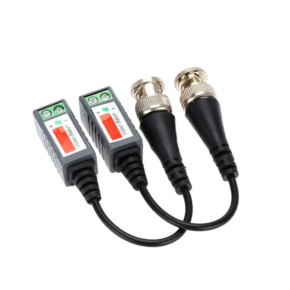 Conector BNC de Metal con enchufe de CC, Terminal de tornillo, UTP, Video Balun para kits de cámaras de vigilancia CCTV, 20 piezas (10 pares), nuevo