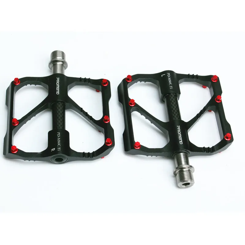 Ultralight Titanium Shaft Mountain Bike Pedal CNC Aluminum Alloy Carbon Tube 3 Bearing Flat Wide Non-slip Road Bicycle Pedal