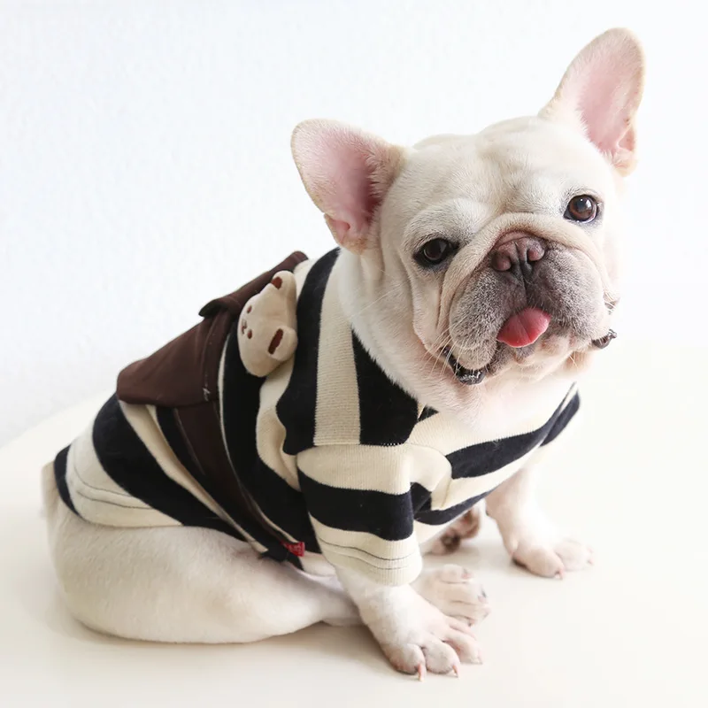 

Mutihome French Bulldog Little Brown Bear Backpack Pattern Guards Dog One Piece Dog Clothes British Bulldog Corgi Dog Top