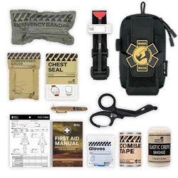 Rhino Rescue EDC First Aid Kit IFAK Trauma with Molle Tactical Pouch Tourniquets Bandage for Survival